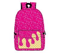 Ice Cream Backpack for Boys Girls, Ice Cream Drip Backpacks, Cute Large Capacity Daypack Lightweight with Side Pockets for Daily (rose red)