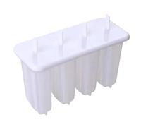 Ice Cream Bar Mold - ABS 4-Cavity Reusable Ice Pop Maker | Cake Pop & Dessert Mold Tray | Chocolate Candy Pudding Gelatina Yogurt Fruit Freezer Möld For Homemade Treats Camping