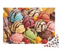 Ice Cream Bowl 1000 Pièces Jigsaw Puzzle Recycled Dessert Art Senior Puzzles Party Game Props Developing Children‘s Intelligence Educational Fun 52x38cm/1000pcs