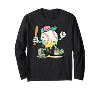 Ice Cream Drip Baseball Spots Baseball Lover Men Women Manche Longue