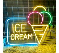 Ice cream enseigne néon ice cream shop décoration led enseigne néon dessert café restaurant applique enseigne néon burger boissons froides boutique bar art mural décoratif néon,E