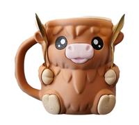 Ice Cream Holder Pint, Yogurt Bowl Container, Highland Cow Decor Cup, Interactive Built in Handle Grip, Insulated coating Design, Perfect for Freezer Use or Party Serving 5.91x4.72x6.69 Inches