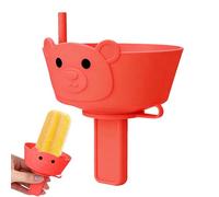 Ice Cream Holder Set - Silicone Easy Grip Ice Pop Holders with Built In Straw | Fun Kids Snack Tool for Boys Girls Children, Perfect for Indoor Outdoor Home Beach Picnic Camping Pool School Use