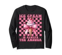 Ice Cream is Always The Answer Cone Girl Mom Coquette Rose Manche Longue