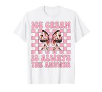 Ice Cream is Always The Answer Cone Girl Mom Coquette Rose T-Shirt