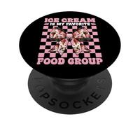 Ice Cream is My Favorite Food Group Coquette Girl Mom PopSockets PopGrip Adhésif
