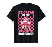 Ice Cream is My Favorite Food Group Coquette Girl Mom T-Shirt