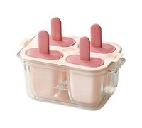Ice Cream Mold, 4 Cavity Easy Release Drip-Proof, Ice Pop Maker, Homemade Tray, 18.6x11.5x13.5cm Drip-Proof Design, Durable Non-Stick Material, Kitchen Tool for Freezer and Party