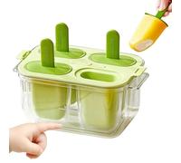 Ice Cream Mold, 4 Cavity Easy Release Drip-Proof, Ice Pop Maker, Homemade Tray, 18.6x11.5x13.5cm Drip-Proof Design, Durable Non-Stick Material, Kitchen Tool for Freezer and Party