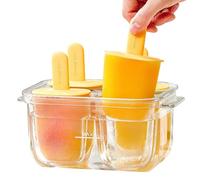 Ice Cream Mold, 4 Cavity Easy Release Drip-Proof, Ice Pop Maker, Homemade Tray, 18.6x11.5x13.5cm Drip-Proof Design, Durable Non-Stick Material, Kitchen Tool for Freezer and Party