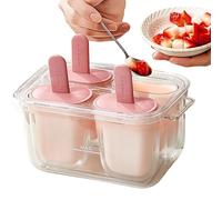 Ice Cream Mold - 4 Cavity Ice Pop Maker for Kids Families Summer Treats | Food Grade Silicone with Easy Release Non Stick Design, Drip Proof Tray for Freezer Homemade Dessert Snacks