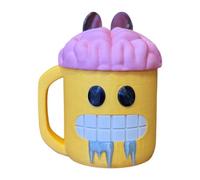 Ice Cream Pint Holder, Smiling Face Cup, 5.91x4.72x5.51 inches 3D Printed Reusable Container, Includes Two Spoons, Fun Lightweight Design, Perfect Dessert Storage for Hot Weather Daily Outdoor Picnic