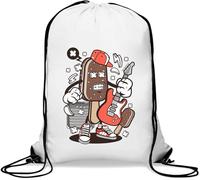 Ice Cream Rock Star Sac à cordon pour guitare électrique Solo Gym Sac décontracté Blanc