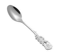 Ice Cream Spoon | Salad Spoons Flatware | Stainless Steel Flatware Spoon | Coffee Spoon Stainless Steel | Tea Spoons with Flower Handle | Durable Stainless Steel Construction for Long-Lasting Use