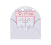 Ice Cream Store - Cartes de vœux de Noël, Nouvel An, Thanksgiving, anniversaire, remerciement, condoléances, anniversaire de mariage avec enveloppes