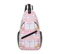 Ice Cream Store Sac à bandoulière unisexe avec plusieurs poches, grande capacité, en polyester durable, sangle réglable pour les trajets quotidiens et les voyages