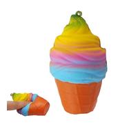 Ice Cream Stress Reliever - Sensory Cone, 5.5x9.5cm Simulation Dessert Toy for Fun Play, Squeeze Fidget with Relaxing Effect, Stress Relief, Decompress Treat for Home Office and Travel Joy
