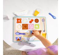 Ice Cream Wooden Magnetic Puzzle Playset 16 Pieces Magnetic with Ball Spoon,Wooden Food Set for Boys Girls Age 2+