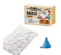 Ice Cube Bags Magnétiques,Mini Silicone Funnel,Self Sealing,Parfaits Pour Préparer Des Cocktails,Des Jus de Fruits et d'Autres Boissons Glacées,50 Pièces (24 Compartiments)