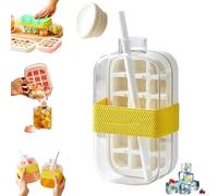 Ice Cube Bottle, 2-in-1 Ice Maker Ice Cube Tray & Water Bottle,Touch-Free Silicone Ices Cubes Making Bottles,Portable Water Bottle Ice Cube Tray With Straw and Lid,500/800ml Freezer Water Bottle Mold