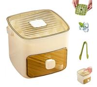 ice cube maker- eiswürfelmaschine klein,ice cube tray for making 48 ice cubes,Box Ice Avec Plateau et Bac de Rangement,Appuyez sur Type Ice Cube Maker,Réutilisable,petite mini machine à glaçons-B