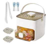 Ice Cube Maker With Storage - 48 Cubes at Once,2-In-1 Large Capacity Silicone Ice Cube Tray and Ice Storage Box Set,Includes Ice Scoop & Tong,Effortless Ice-Making,Just Press & Release (White)