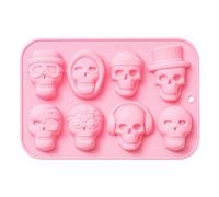 Ice Cube Molds - 8-Cavity Halloween Reusable Chocolate Maker with Skull