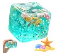Ice Cube Stress Balls - Marine Shells Squishy Toy Set, Soft Slow Rise Sensory Fidget Toys, Ocean Ice Cubes Squishy, for Adults, Portable Cute Funky Gel Filled Mini Ball (1pcs)