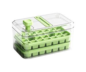 Ice Cube Tray with Lid and Bin | 56 Compartments Sphere Maaker - Press-down Ice Tray with Lid and Bin - for Baar Party Home Freezer Food Coffee Whiskey Cocktail Waater