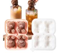 Ice Cube Trays - Bear Shape Icēe Mold | Food Grade Silicone Freezer Icètray For Whiskey, Cocktail, Juice, Coffee | Cute Bear Shaped Icēe Maker | Easy Release Flexible Ice Container
