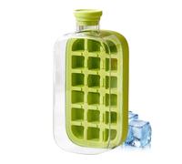 Ice CubeBottle Oneto uch Ice Release & No Touch Bouteille d'eau 2 en 1 avec couvercle et poubelle, presse d'été pour libérer la tasse, glaçons pour congélateur, café, boissons
