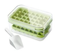 Ice Cubes Mold - Double Layer Rotating Design, Reusable PP PET Material, Flexible Release Trays | Airtight Storage Container With Lid, Stackable Maker For Refrigerator Freezer Whiskey