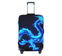 Ice Dragon Housse de protection élastique pour valise de voyage Motif imprimé anti-rayures, Noir , M
