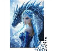 Ice Dragon Queen 1000Pc for The Whole Family Ice Queen with Blue Dragon for Women, Gifts for Men & Adults 52x38cm 1000pcs