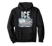 ICE Drapeau américain USA Bold Distressed Police Sweat à Capuche