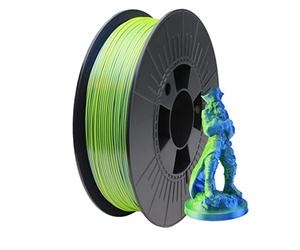 ICE FILAMENTS, Illusion+ Filament (Silk PLA), Filament d'imprimante 3D, 1.75mm, 0.75kg, Blue+NeonYellow (Bleu+Jaune)