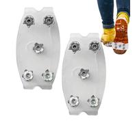 Ice Grips - Griffes d'hiver, attaches de chaussures en silicone transparent pour terrain glissant, pointes de guêtre avec mécanisme à pointes multiples, accessoire d'extérieur, traction de chaussures