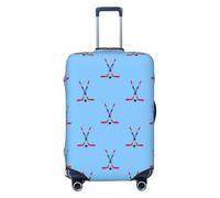 Ice Hockey Sticks - Housses de bagage de voyage bleues avec drapeau américain - Housses élastiques pour valises de 45 à 32 cm, Noir, X-large