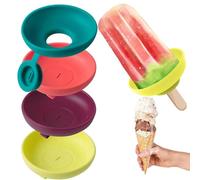 Ice Holder Children Silicone, No Drop Popsicle Holder, Reusable Silicone Popsicle Holders, Ice Pop Holder Bpa Free Dishwasher Safe, No Drip Drop Frozen Treats Holder for Adults and Children(4pcs)