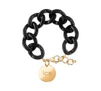 ICE - Jewellery - Chain Bracelet - Black - Bracelet Mailles XL de Couleur Noire pour Femmes Fermé d'Une Médaille Dorée (020354)