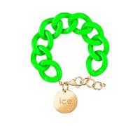 ICE-WATCH -Jewellery - Chain Bracelet - Flashy Green - Gold - Bracelet Mailles XL de Couleur Verte pour Femmes Fermé d'Une Médaille Dorée (020922)