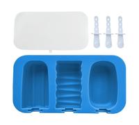 Ice Lolly Moulds, Silicone Ice Cream Mold, 3 Cavity Freezer Sticks, Sturdy Kitchen Tool, Safe for Baby Kids, Perfect for Fruit Yogurt Cake Snack, 7.48x3.94x0.98 Inches