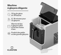 Ice Lux machine à glaçons | Acier inoxydable | 23 kg/24h | Autonettoyante