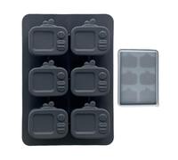 Ice Maker Mold, TV Themed Silicone Tray, 6.3x4.33x0.79 inches 6 Slot Design with Sealing Lid and Food Safe Construction for Whiskey Juice Cocktails Kitchen Bar Entertaining Needs