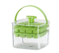 Ice Maker Tray - Easy Release Press Efficient Layered Tray With Bin And Lid | Airtight Odor Protection Ice Molds For Cocktails | For Chilling Drinks, Cocktail, Beverage, Party