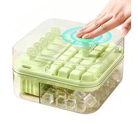 Ice Maker Tray - Ice Trays for Freezer With Lid, Press Button Portable Easy Release Reusable, Summer Íce Mold Tray,for Cocktail Whiskey Juice Living Home Kitchen Party Cafe Picnic Camping