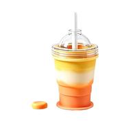 Ice Mold Bottle With Straw, Foldable Coffee Cup, Ice Sphere Maker Mug