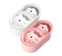 Ice Mold - PP, 7.09x3.54x2.48in 2-Cavity Flower Ice Maker Nonstick | Reusable Whiskey & Cocktail Accessories, Aesthetic Sphere Mold For Drink, Juice, Milk, Beer, Cocktail, Freezer