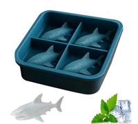 Ice Molds | 4 Cavity Shark Shape Reusable Freezer Mould,Silicone Molds - For Family Celebration Restaurant Picnic Camping Home Party