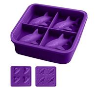 Ice Molds - Shark Shape Reusable Maker Mould | Ice Maker Mold | Food Grade Silicone, 4 Cavity, Shark Shaped, for Home Kitchen Party Family Gathering Camping Picnic